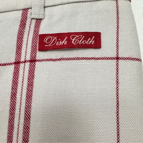 Vintage Moschino Iconic Dish Cloth Red Plaid Pants Size USA 8 - Picture 3 of 14